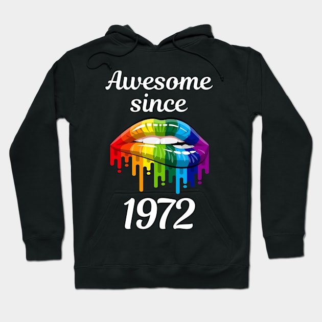 Rainbow Lips Year 1972 Hoodie by rosenbaumquinton52